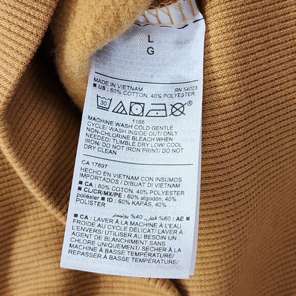 Old Navy Sweatshirt Womens L Tan Crew Neck Bring It Metallic Graphic Pullover - Picture 6 of 10